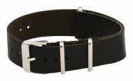 18mm Black Leather NATO MWC Watch Strap