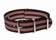 18mm Black Red and Grey NATO MWC Watch Strap