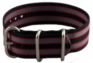 18mm Black Red and Grey Zulu MWC Watch Strap