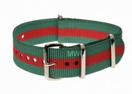 18mm Green and Red NATO MWC Watch Strap