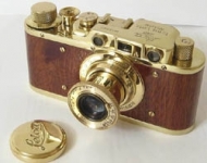 Leica Camera Copy - Gold-Wood