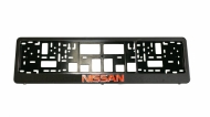 Vandal-proof frame for license plate with Nissan logo (chrome)