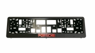 Vandal-proof frame for license plate with Porsche logo (chrome)