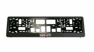 Vandal-proof frame for license plate with Volvo logo (chrome)