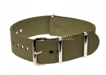 20mm Olive NATO MWC Watch Strap with Black PVD