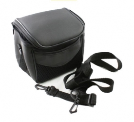 Black Leather Camera Bag for Cameras