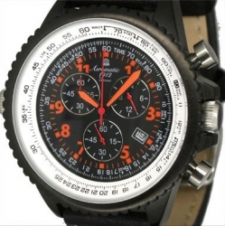 XXL-Pilot DEFENDER Chronograph black Aeromatic Watch A1333