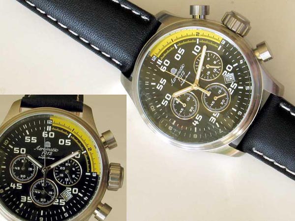 XXL-Pilot DEFENDER "World-Tour" Chronograph black A1203