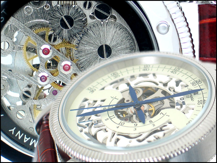 Mechanical Handwinding Skeleton double half-phase Regulateur Watch A1297