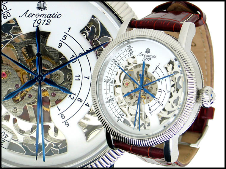 Mechanical Handwinding Skeleton double TRIPHASE Regulateur Watch A1304