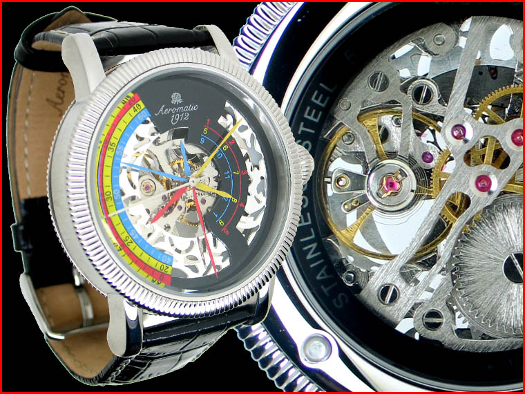 Mechanical Handwinding Skeleton double TRIPHASE Regulateur Watch A1307