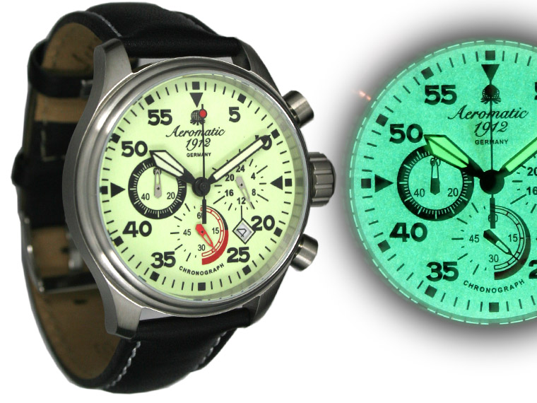 Military AVIATOR OBSERVER Chronograph 3-eyes Luminous A1342