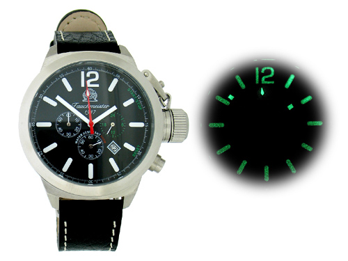 2.WW German U-Boot Chronograph heavy!!! crown protecting system black T0015