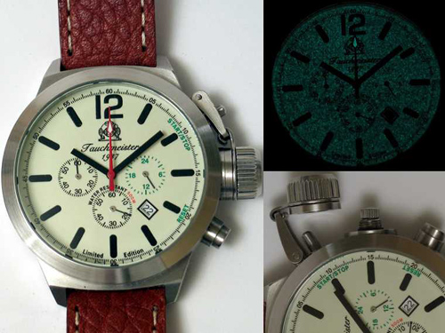 2.WW German U-Boot Chronograph heavy!!! crown protecting system luminous T0016