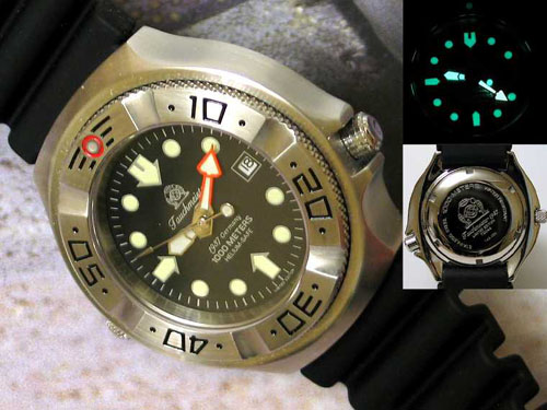 Automatic Profi combat diver watch 1000m water resistant Helium SAFE SAPHIRE glas T0044