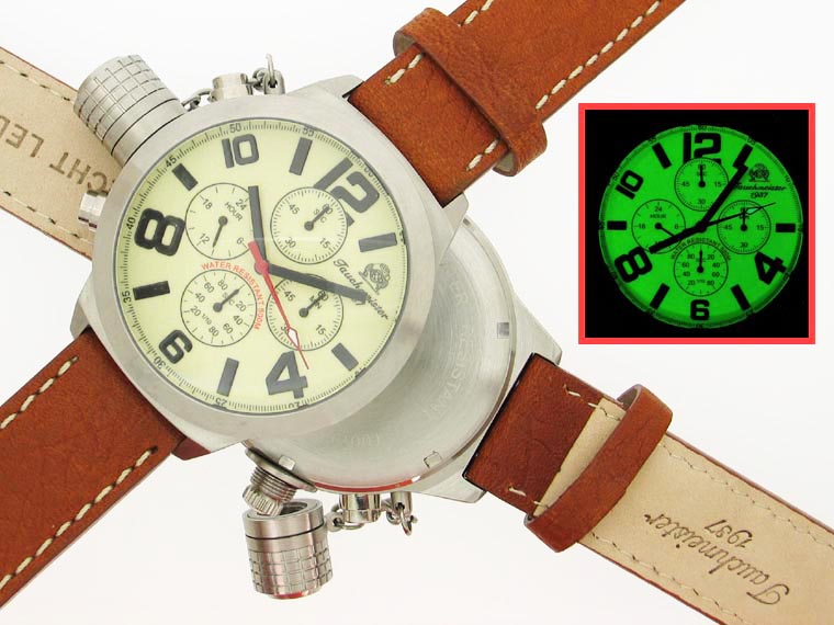 2.WW German U-Boot Chronograph 4-eyes heavy!!! crown protecting system luminous T0071