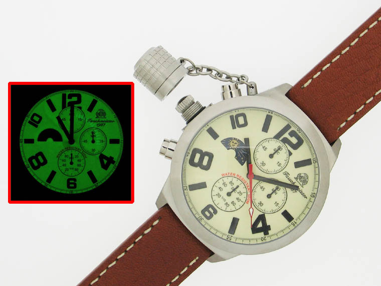 2.WW German U-Boot Chronograph 3-eyes heavy!!! crown protecting system luminous T0072