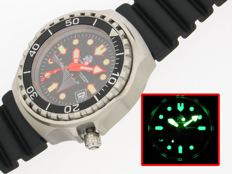 Profi combat diver GMT Fly-back 1000m water resistant Helium SAFE SAPHIRE glas T0077