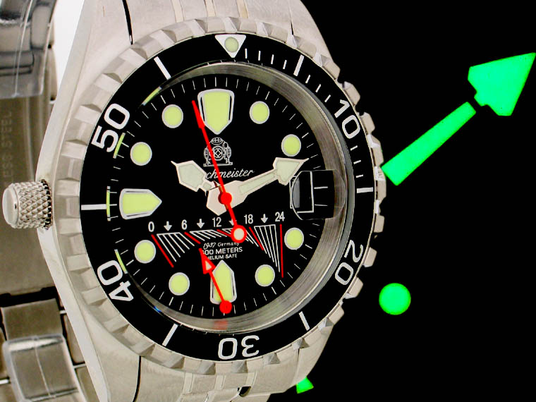 Profi combat diver GMT Fly-back 600m water resistant Helium SAFE T0095