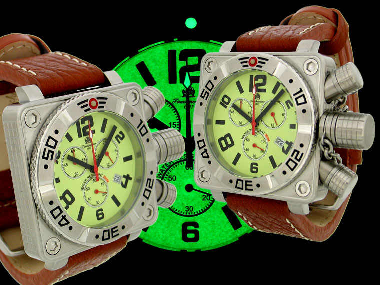 2.WW German U-Boot Chronograph heavy!!! crown protecting system luminous T0148