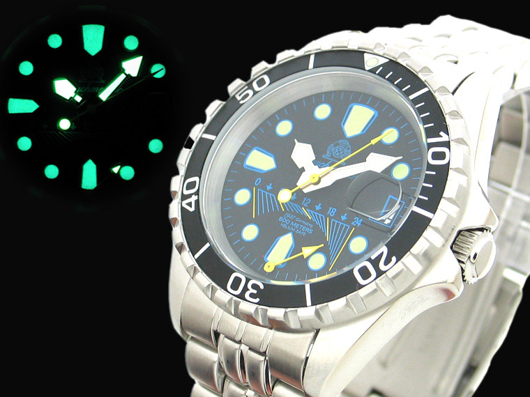 Profi combat diver GMT Fly-back 600m water resistant Helium SAFE T0173