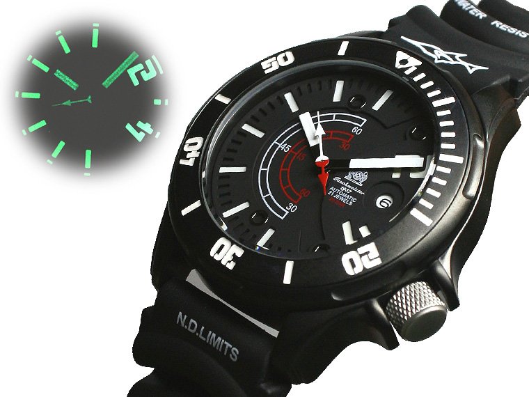 Marine Combat-Diver "Professional Deep Sea" 20bar halfphase sec. 3-D dial T0219