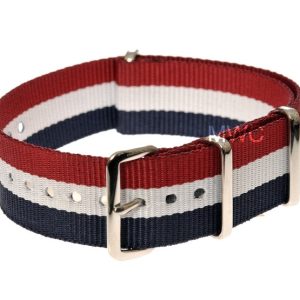 18mm Blue White and Red NATO MWC Watch Strap