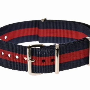 18mm Red and Navy NATO MWC Watch Strap