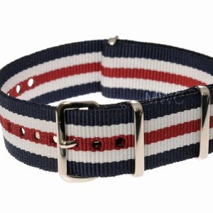 18mm Red White and Blue NATO MWC Watch Strap