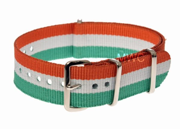 20mm Red White and Green" NATO MWC Watch Strap"