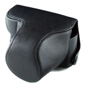 Black Leather Camera Case Bag for Olympus Pen EPL2