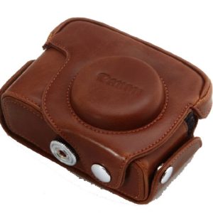 Brown Leather Camera Case Bag for Canon Powershot G10 G11 G12
