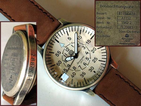German 2.WW Observer Aeromatic Watch A1152 - Image 4
