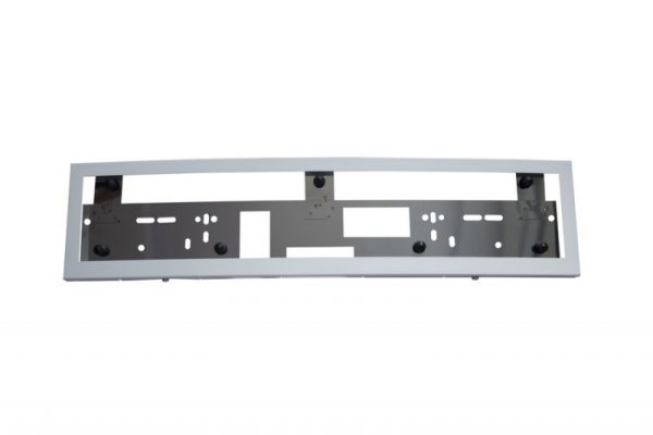 License number frame from galvanized steel (perforated, bent, white) - Image 2
