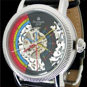 Mechanical Handwinding Skeleton Aeromatic Watch A1307