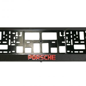 Vandal-proof frame for license plate with Porsche logo (chrome)