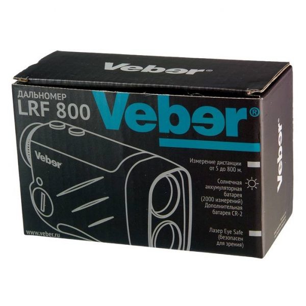 Veber 6x25 LRF800 Monocular with 800 m Laser Rangefinder (Solar Battery, Black) - Image 5